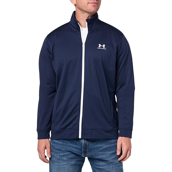 Under Armour Men's Project Rock Mesh Varsity Jacket, Blue (US